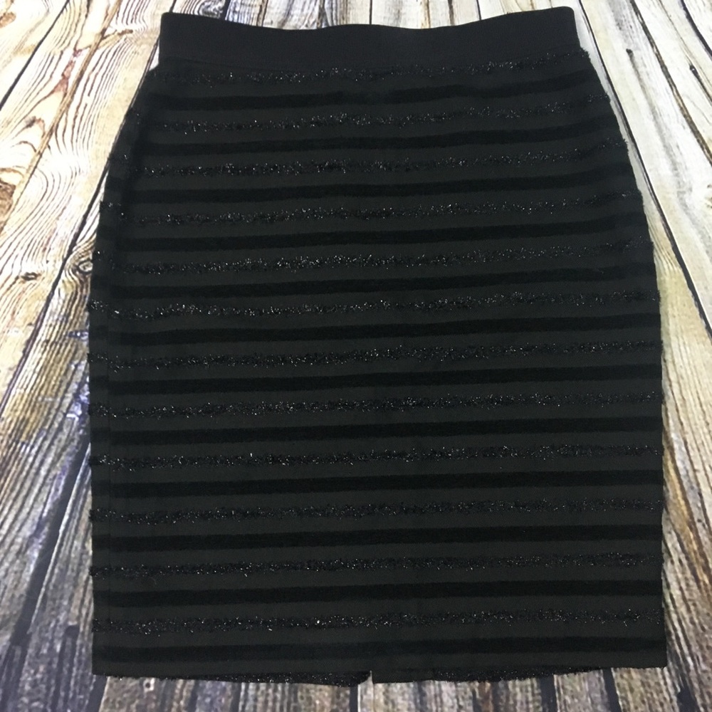 Ann Taylor Black Pencil Skirt Dressy Sparkle